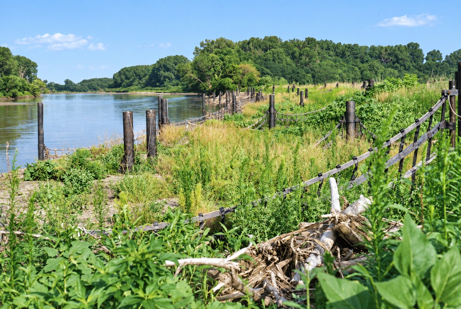 The same bank recovered and vegetated five years later